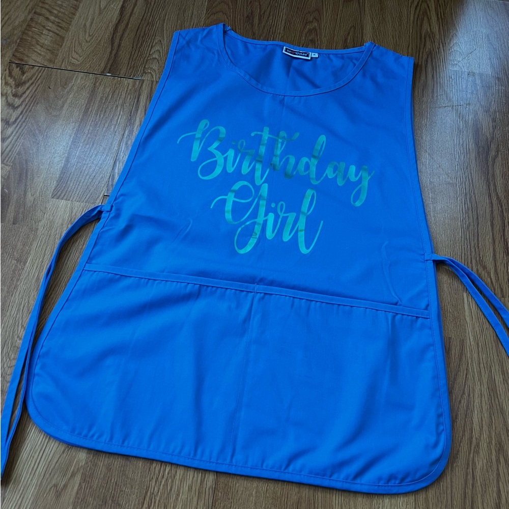 Blue Birthday Girl Apron